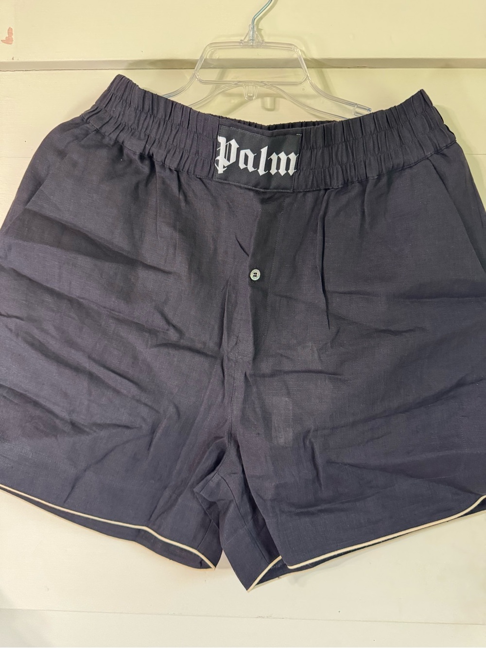 Linen Boxer Shorts - Black